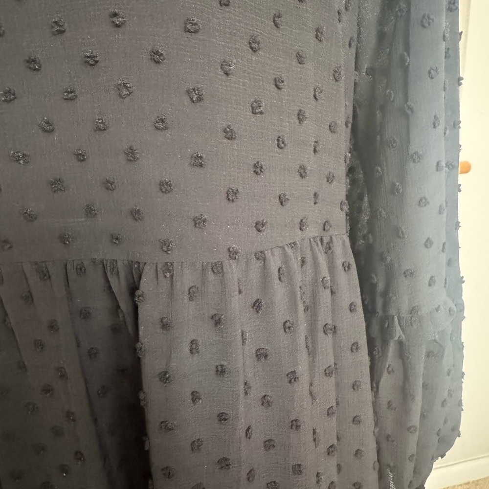 CeCe Black Ruffled Long Sleeve Dress - Picture 2 of 4